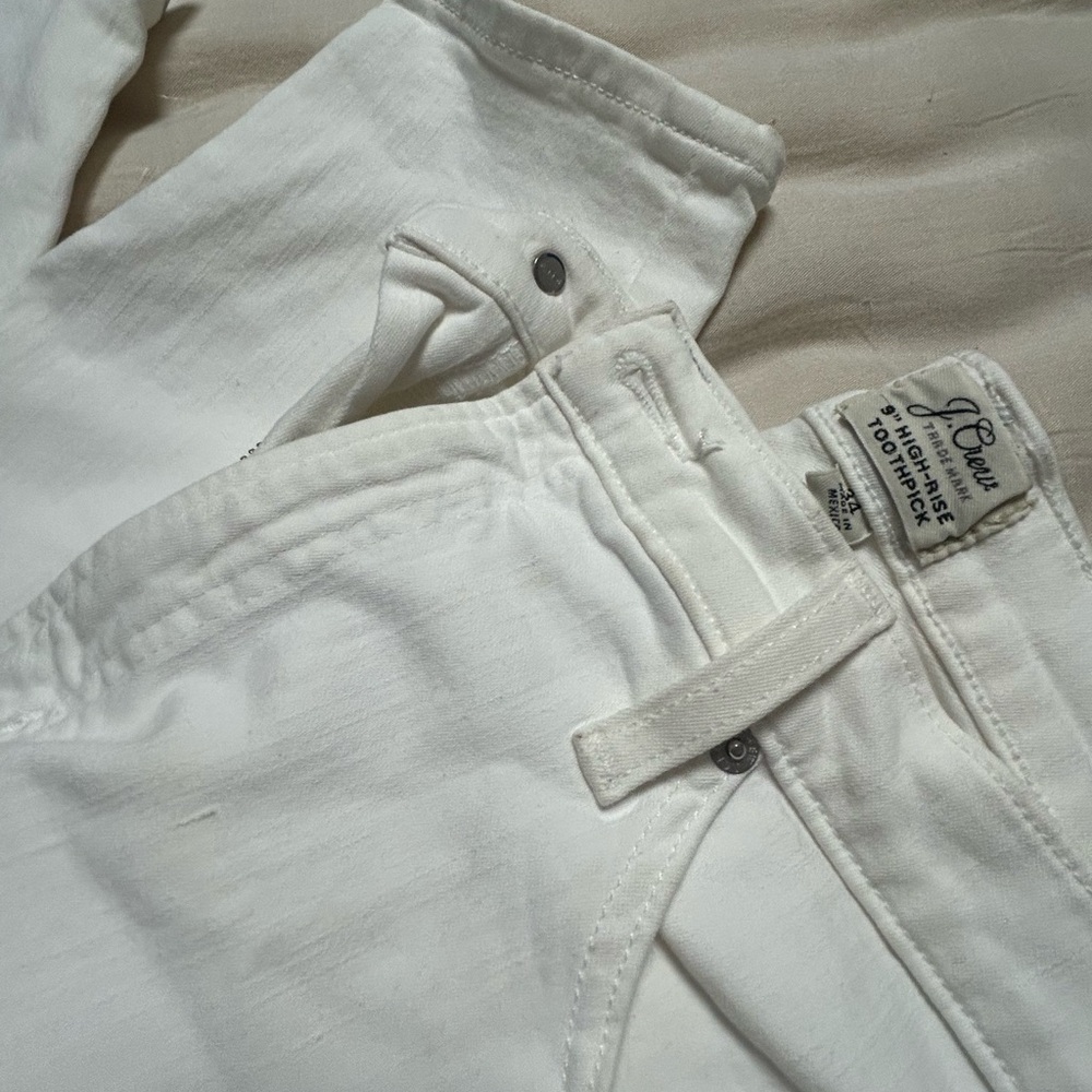 J. Crew Ivory Toothpick Jeans